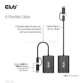 CLUB 3D Átalakító - CSV-1611(USB-C (USB-A Adapterrel) to Dual HDMI (4K/30Hz) / VGA (1080/60Hz)) CSV-1611 small