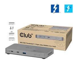 CLUB 3D CSV-2563 notebook dokkoló (180W,Thunderbolt 5 to 3xUSB-C, USB-A, 1x 8K60Hz, 3x 5K60Hz) CSV-2563 small
