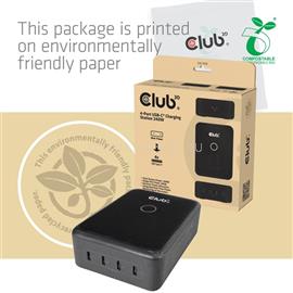 CLUB 3D Hálózati Adapter - CAC-1933 (240W GaN, 4x USB-C, PD3.1, PPS + LED kijelző) CAC-1933 small