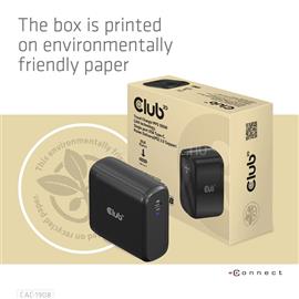 CLUB 3D Hálózati töltő - CAC-1908EU (100W GAN, USB-IF, egyportos USB-C, PD 3.0 támogatás) CAC-1908EU small