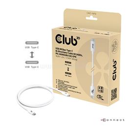 CLUB 3D Kábel - CAC-1572 (USB4 Type-C, 240W PD, 80Gbps, 8K240Hz, 4K540Hz, bidirectional, 1,2m, fekete) CAC-1572 small