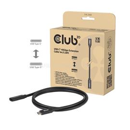 CLUB 3D Kábel - CAC-2502 (USB-C to USB-C, M/F, 40Gbps, 8K60Hz, 240W, DP 1.4 Alternate Mode, 1m) CAC-2502 small