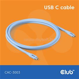 CLUB 3D Kábel - CAC-3003 (USB-C, PD 240W, 20Gbps, 4K60Hz, kék, M/M, 2m) CAC-3003 small