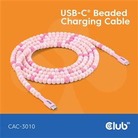 CLUB 3D Kábel - CAC-3010 (USB-C, PD 240W, 20Gbps, 4K60Hz, pink, M/M, 2m) CAC-3010 small