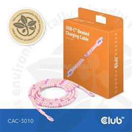 CLUB 3D Kábel - CAC-3010 (USB-C, PD 240W, 20Gbps, 4K60Hz, pink, M/M, 2m) CAC-3010 small