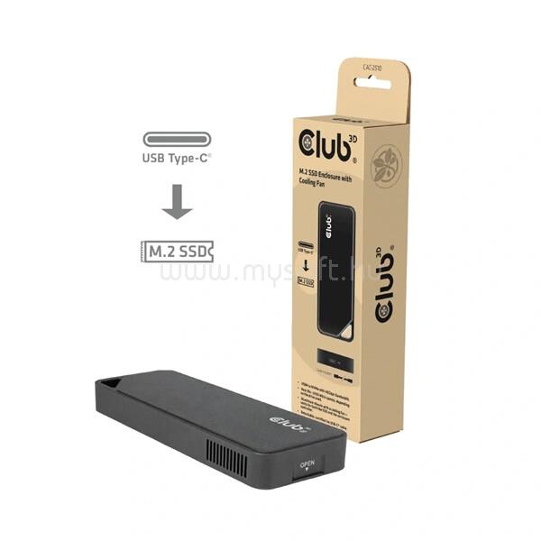 CLUB 3D Külső SSD ház - CAC-2510 (M.2 SSD, Hűtés, USB4, 40Gbps)