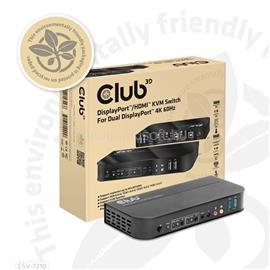 CLUB 3D KVM Switch - CSV-7210 (Dual DP, 4K60Hz, HDMI, KVM, IR távirányító) CSV-7210 small