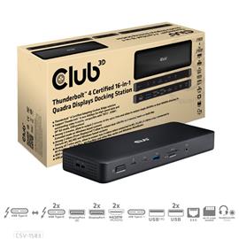 CLUB 3D Notebook Dokkoló - CSV-1583 (2xThunderbolt 4, 3xDP, 2xHDMI, USB-C, 3xUSB-A, SD, TF, RJ45, 3,5 Jack, 140W DC) CSV-1583 small