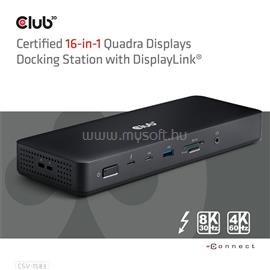 CLUB 3D Notebook Dokkoló - CSV-1583 (2xThunderbolt 4, 3xDP, 2xHDMI, USB-C, 3xUSB-A, SD, TF, RJ45, 3,5 Jack, 140W DC) CSV-1583 small
