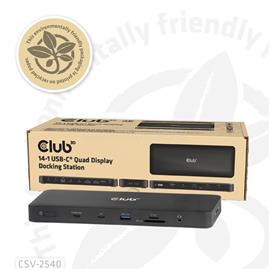 CLUB 3D Notebook Dokkoló - CSV-2540 (USB-C to 2xUSB-C, 2xUSB-A, 2xHDMI, 2xDP, RJ45, SD/MicroSD, 100W PD, 4K60hz) CSV-2540 small