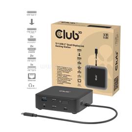 CLUB 3D Notebook Dokkoló - CSV-2542 (USB-C to 2x Displayport 8K60Hz + 2x HDMIT 4K60Hz PD3.0 100Watt Ethernet 2.5G) CSV-2542 small