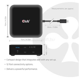 CLUB 3D Notebook Dokkoló - CSV-2542 (USB-C to 2x Displayport 8K60Hz + 2x HDMIT 4K60Hz PD3.0 100Watt Ethernet 2.5G) CSV-2542 small