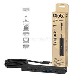 CLUB 3D Notebook Dokkoló - CSV-2555 (140W, USB-C to 4K60Hz HDMI, USB-C, RJ-45, 2x USB-A, MicroSD, SD) CSV-2555 small