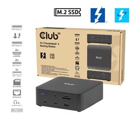 CLUB 3D Notebook Dokkoló - CSV-2562 (180W,Thunderbolt 5 to 2xHDMI, 2xUSB-C, 10Gbps, 2xUSB-A 5Gbps, 1x 10Gbps, 2.5G, M.2) CSV-2562 small