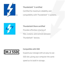 CLUB 3D Notebook Dokkoló - CSV-2562 (180W,Thunderbolt 5 to 2xHDMI, 2xUSB-C, 10Gbps, 2xUSB-A 5Gbps, 1x 10Gbps, 2.5G, M.2) CSV-2562 small
