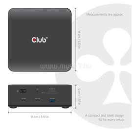 CLUB 3D Notebook Dokkoló - CSV-2562 (180W,Thunderbolt 5 to 2xHDMI, 2xUSB-C, 10Gbps, 2xUSB-A 5Gbps, 1x 10Gbps, 2.5G, M.2) CSV-2562 small