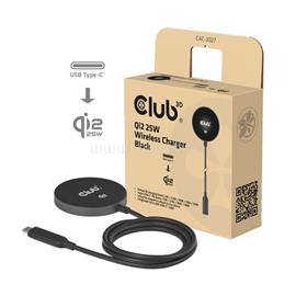 CLUB 3D Vezeték nélküli töltő - CAC-3027 (Qi2 25W Wireless, 1m, fekete) CAC-3027 small