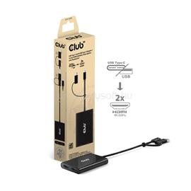 CLUB 3D CSV-1475 Video Splitter (4K60HZ, 3.2 USB-C (USB-A Adapterrel) to 2xHDMI, Displaylink) CSV-1475 small