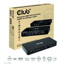 CLUB3D DisplayPort/HDMI KVM Switch/Dock 4K60Hz For USB Type-C kimenet CSV-1585 small