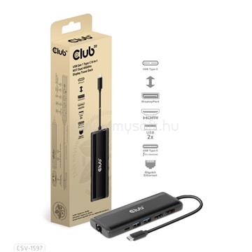 CLUB3D DOC USB Gen 1 Type-C 8-in-1 MST Dual 4K60Hz Display Travel Dock - Dokkoló