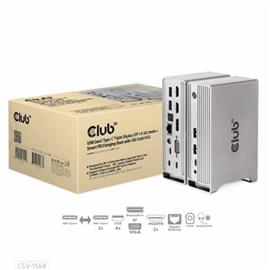 CLUB3D DOC USB Gen2 Type-C Triple Display DP 1.4 Alt mode + Smart PD Töltődokkoló - 120 Watt PSU CSV-1568 small