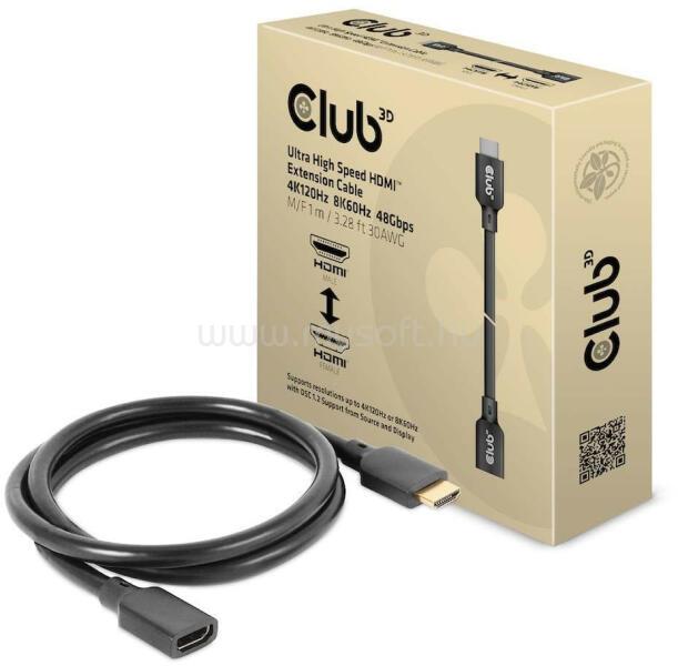 CLUB3D High Speed HDMI 4K 120Hz 8k 60Hz Extension kábel M/F 1m/3,23ft