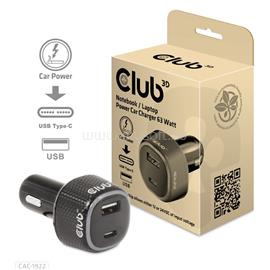 CLUB3D Notebook / Laptop Car Charger 63 Watt autós töltő CAC-1922 small