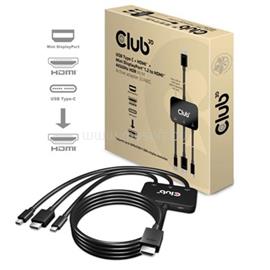 CLUB3D USB Type C + HDMI + MiniDisplayPort 1.2 to HDMI 4K60Hz Active Adapter CAC-1630 small
