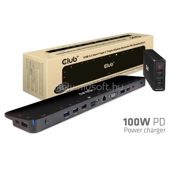 CLUB3D USB USB 3.2 GEN 1 TYPE C TRIPLE DISPLAY DYNAMIC PD - 100W