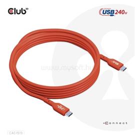 CLUB3D USB2 Type-C Bi-Directional USB-IF Certified Cable Data 480Mb, PD 240W(48V/5A) EPR M/M 3m / 9.84 ft CAC-1513 small