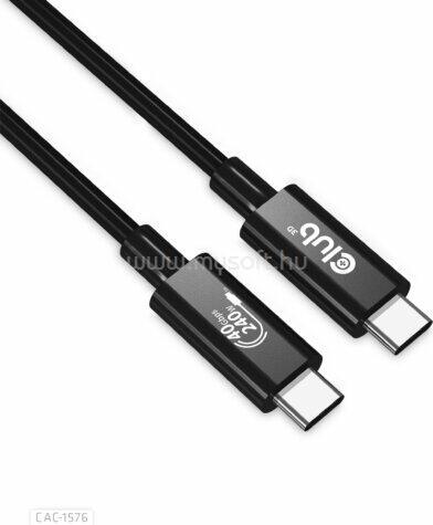 CLUB3D USB4 Gen3x2 Type-C Bi-Directional USB-IF Certified Cable 8K60Hz, Data 40Gbps, PD 240W(48V/5A) EPR M/M