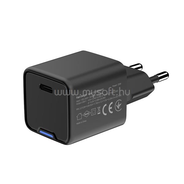 COLORWAY AC töltő GaN Mini CW-CHS052PD-BK 25W PD port PPS USB-C (fekete)