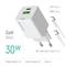 COLORWAY AC töltő GaN Mini CW-CHS053PDC-WT 30W PD port PPS USB (Type-C PD + USB QC4.0) kábel Type-C CW-CHS053PDC-WT small