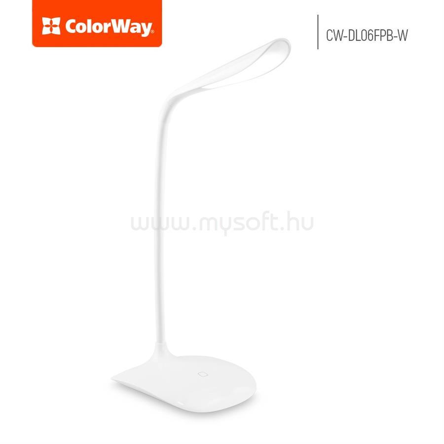 COLORWAY Asztali LED lámpa beépített akkumulátor, flexibilis, 5500-6000k, 115 lm (fehér)