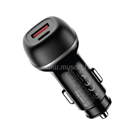 COLORWAY Autós töltő, CW-CHA067PD-BK, 2xUSB (Type-C PD45W + USB QC3.0 18W) (63W), fekete CW-CHA067PD-BK small