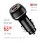 COLORWAY Autós töltő, CW-CHA067PD-BK, 2xUSB (Type-C PD45W + USB QC3.0 18W) (63W), fekete CW-CHA067PD-BK small