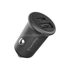 COLORWAY CW-CHA029PD-GR autós töltő 2xUSB (Type-C PD20W + USB QC3.0 ) (38W) szürke CW-CHA029PD-GR small