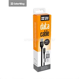 COLORWAY Kábel USB - Lightning, 1 m,fekete (CW-CBUL004-BK) CW-CBUL004-BK small