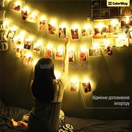 COLORWAY LED füzér fotócsipeszes fényképtartó fényfüzér 40 LED / 4,2M (CW-LCP-40L42B) CW-LCP-40L42B small