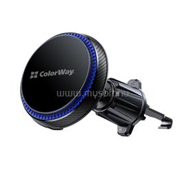 COLORWAY MagSafe 360°-os vezeték nélküli autós töltő,  légtelenítő 15W (fekete) CW-CHMW041Q-BK small