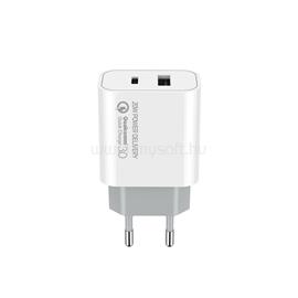 COLORWAY USB töltő adapter, (Type-C PD + USB QC3.0) (20W) V2 white CW-CHS025QPD-WT small