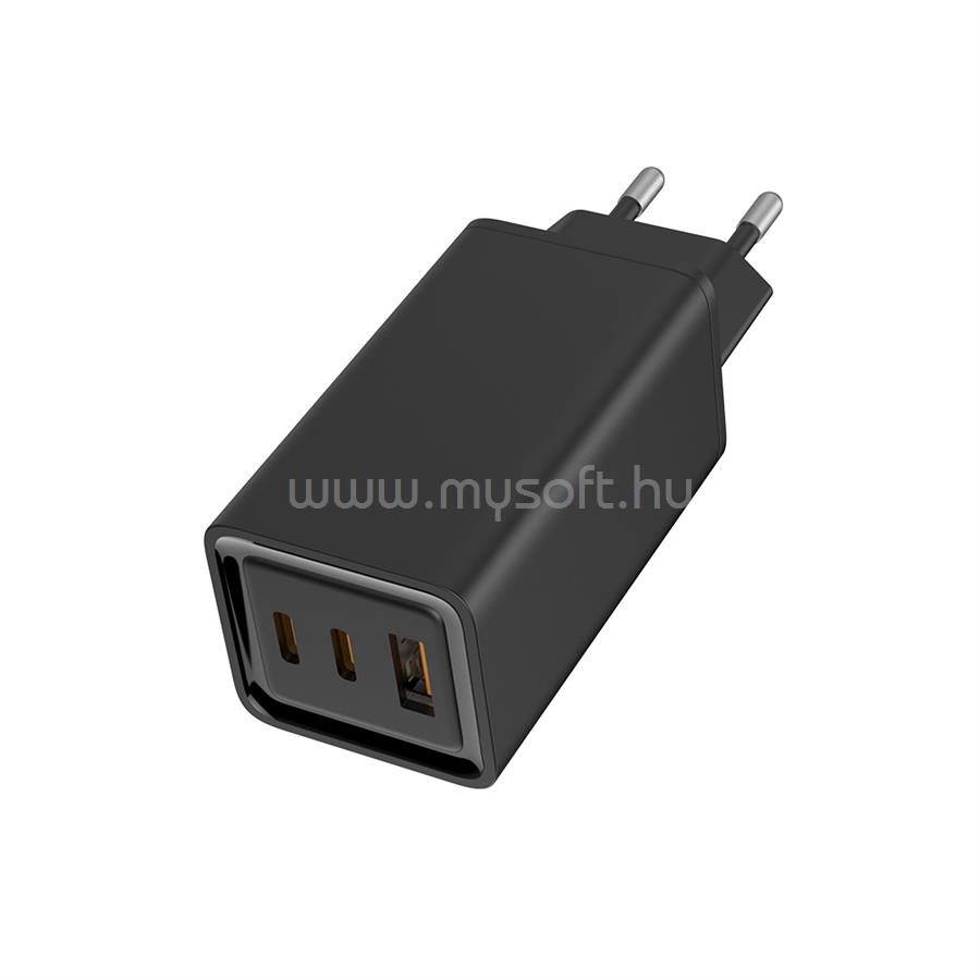COLORWAY USB töltő adapter, GaN3 Pro Power Delivery (USB-A + 2 USB TYPE-C) (65W) fekete (CW-CHS039PD-BK) CW-CHS039PD-BK large