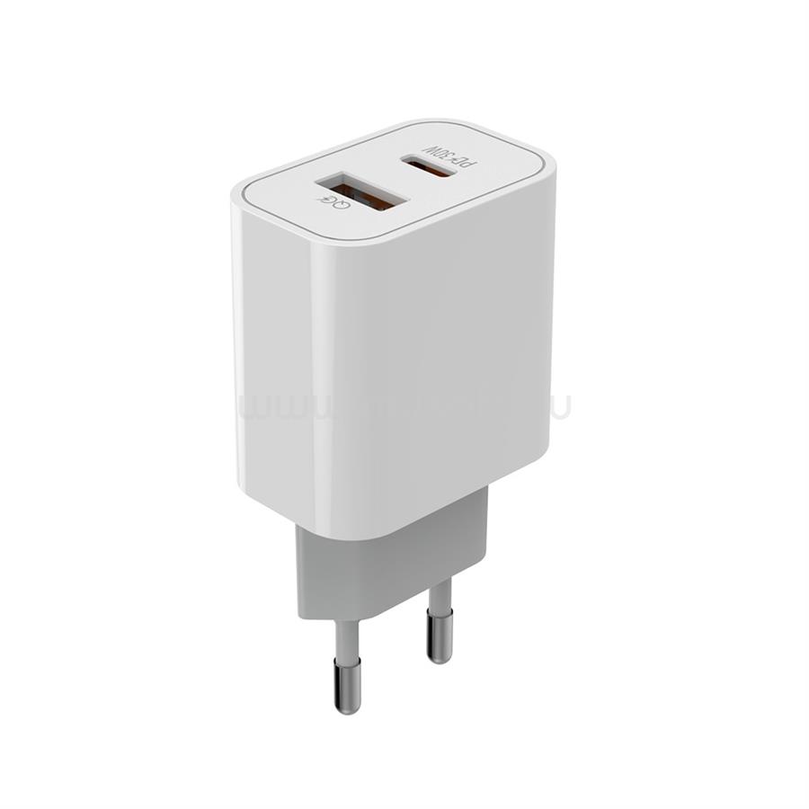 COLORWAY USB töltő adapter, Power Delivery Port PPS USB (Type-C PD + USB QC3.0) (30W) white (CW-CHS037PD-WT) CW-CHS037PD-WT large