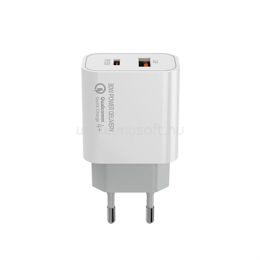 COLORWAY USB töltő adapter, Power Delivery Port PPS USB (Type-C PD + USB QC3.0) (30W) white (CW-CHS037PD-WT) CW-CHS037PD-WT large