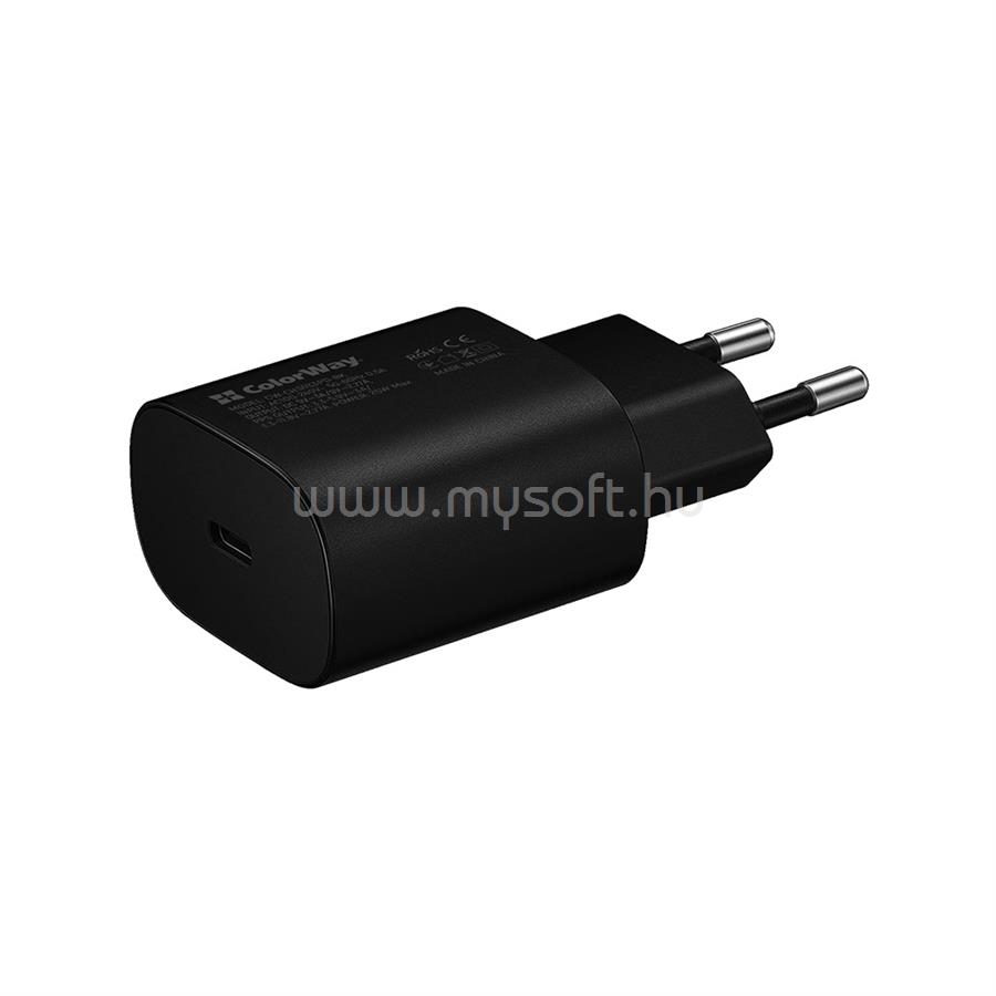 COLORWAY USB töltő adapter, Power Delivery Port PPS USB Type-C (25W)  fekete (CW-CHS033PD-BK) CW-CHS033PD-BK large