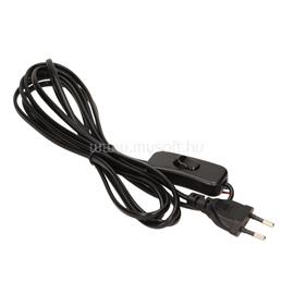 COMMEL 0113 H03VV H2-F 2,5A 250V 2X0,75mm2 2m fekete vezeték zsinórközi kapcsolóval COMMEL_0113 small