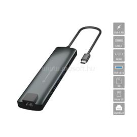 CONCEPTRONIC Notebook Dokkoló - DONN06G (Bemenet: USB-C, Kimenet: HDMI+USB-C PD:60W+USB-A+SD/TF+RJ-45, fekete) DONN06G small