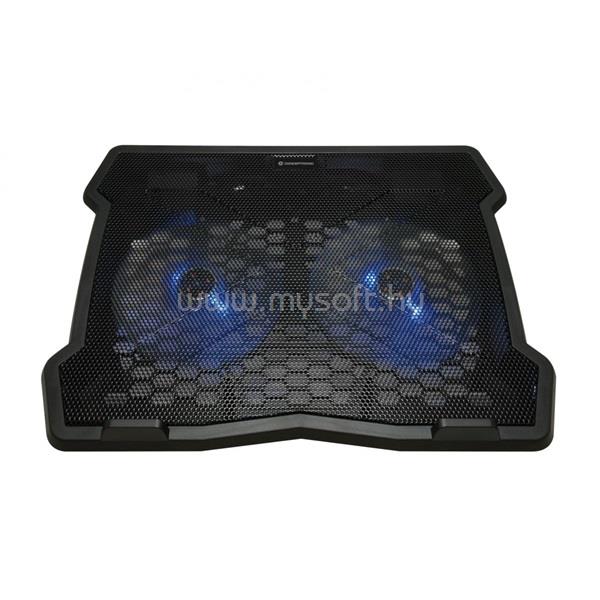 CONCEPTRONIC Notebook Hűtőpad 15,6"-ig - THANA06B (USB, 2x12,5cm, állítható magasság, csúszásmentes, fekete)