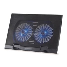 CONCEPTRONIC Notebook Hűtőpad 17"-ig - THANA02B (USB, 2x12,5cm, állítható magasság, csúszásmentes, fekete) THANA02B small