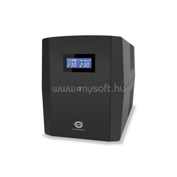 CONCEPTRONIC Szünetmentes  1500VA - ZEUS08E (6x IEC C13, line-interaktív, RJ45 vonalvédelem, HID USB, fekete)